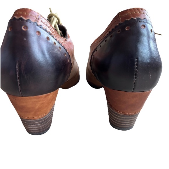 Lartiste Bardot Shoes 8 / 39 Brown Leather Multicolor Derby Oxford Heels $160 - Picture 7 of 13
